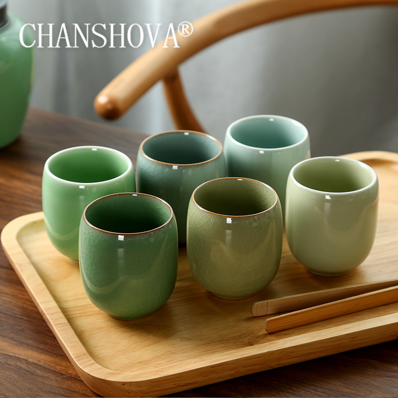 Celadon Ceramic Cup - CHANSHOVA-Porselen Çay Bardağı Seti, Geleneksel Çin