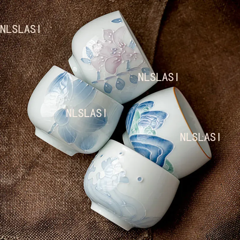Celadon Ceramic Cup - 1 adet çay aksesuarları fırın antik