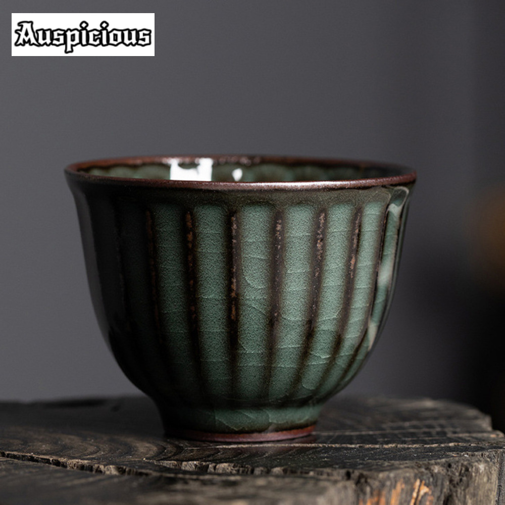 Celadon Ceramic Cup - 85ml el yapımı Ge fırın demir