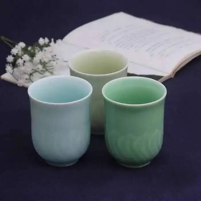 Celadon Ceramic Cup - Longquan Seladonlar El Yapımı Lotus Çay
