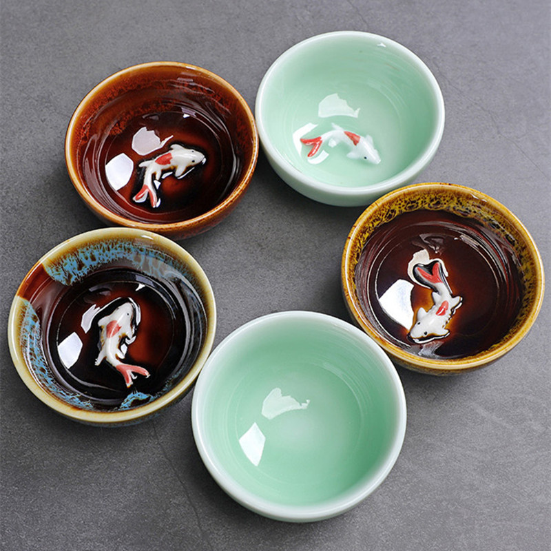 Celadon Ceramic Cup - Seladonlar balık sevimli çay fincanı, çin