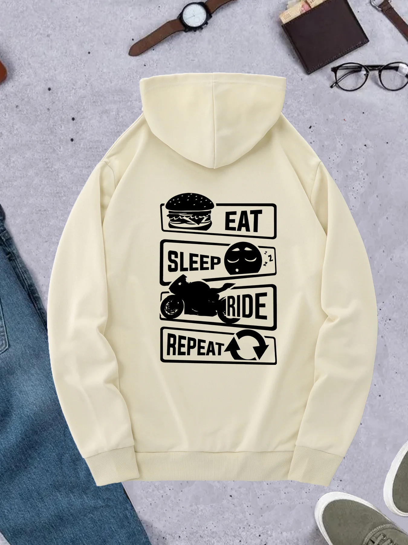 Korean Men Lifestyle - Kore Trend Erkek Kapüşonlu Sweatshirt Yiyin