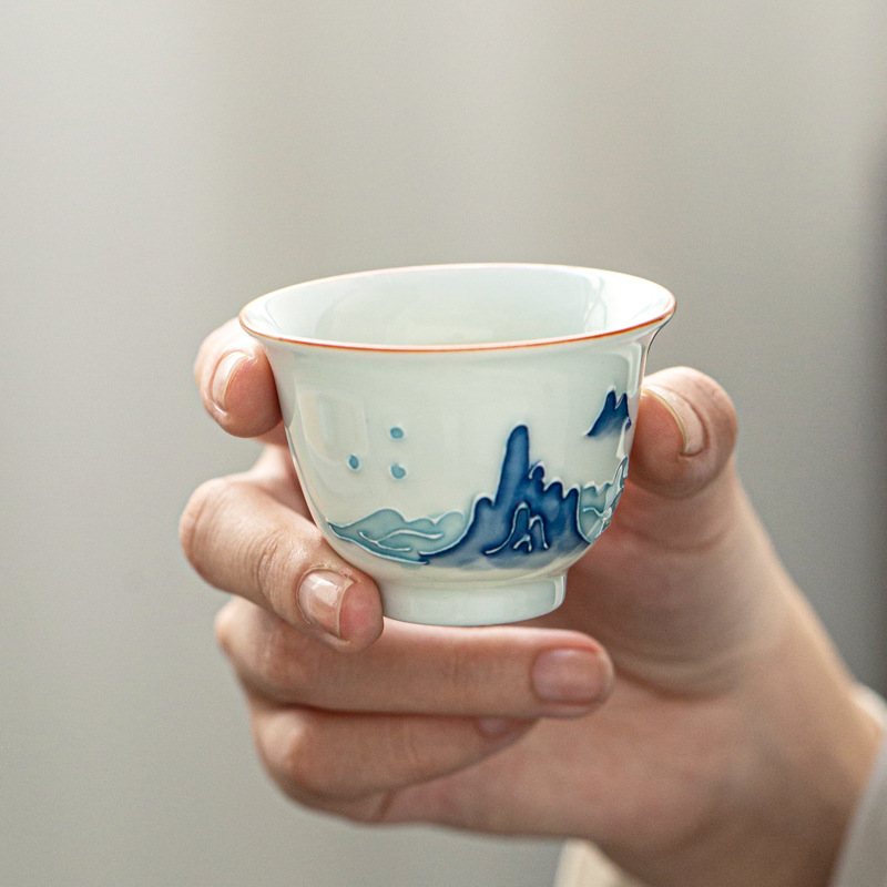 El-boyalı Kung Fu çay bardağı, - Celadon Ceramic Cup incelemesi ve fiyatı
