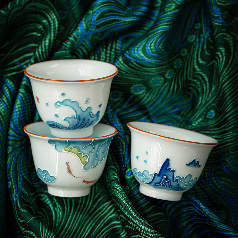 El-boyalı Kung Fu çay bardağı, - Celadon Ceramic Cup incelemesi ve fiyatı